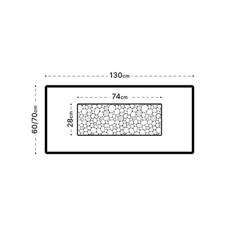 Rafco lounge keizerlijk 130 x 70 cm h 79 cm voor 6 a 8 personen